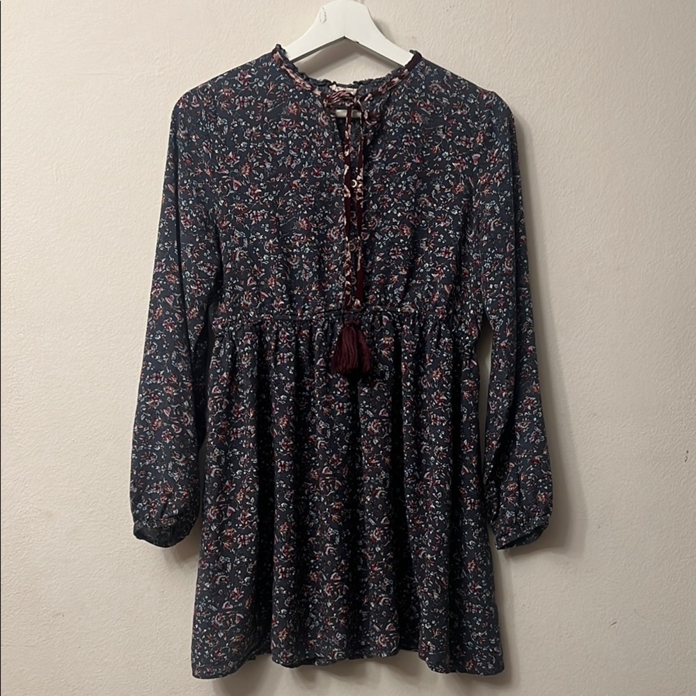 Hem & Thread Floral Mini Dress - Black and Pink 312 boho